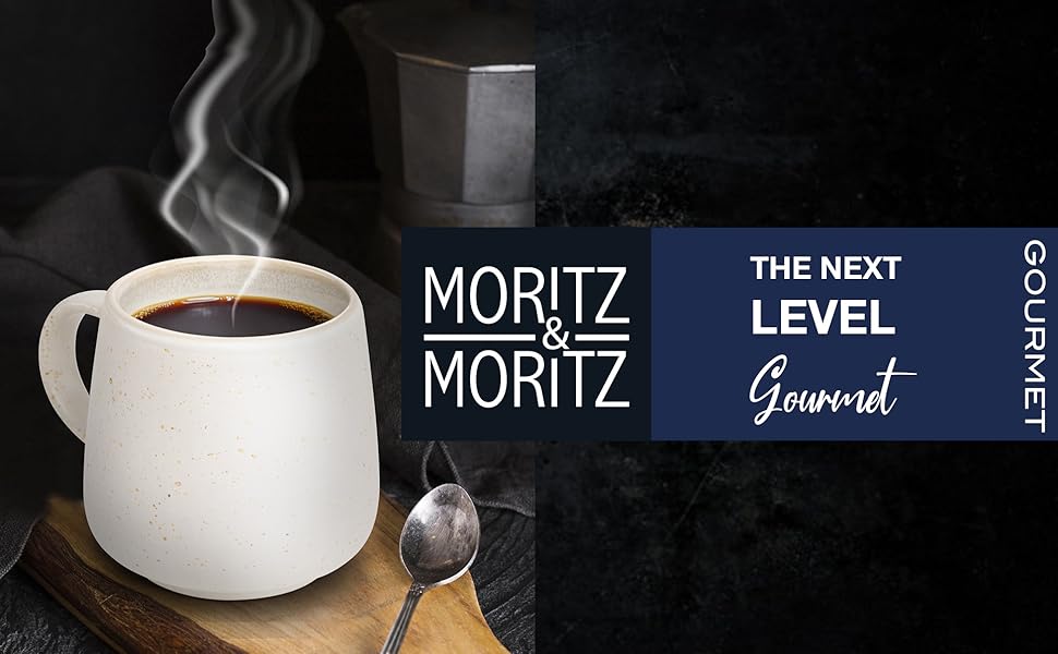 Набір чашок Moritz & Moritz SOLID UNI на 6 осіб, кремовий колір - сучасний набір з порцеляни, безпечний для мікрохвильової печі та посудомийної машини, для кави, чаю, гарячого шоколаду, капучино (6 чашок)