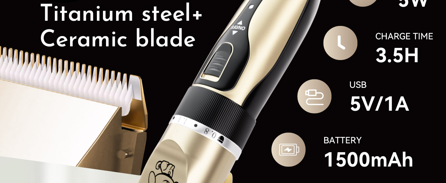 Машинка для стрижки собак, набір для грумінгу: 4 насадки, ножиці, гребінець, щітка