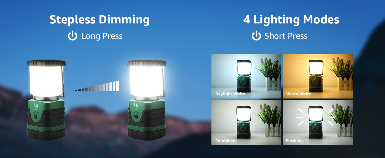 Портативний LED кемпінговий ліхтар LE, надяскравий акумуляторний прожектор із ручкою та гачком, 4 режими яскравості, аварійна лампа для відключення електроенергії, туризму, надзвичайних ситуацій, енергоефективність A++