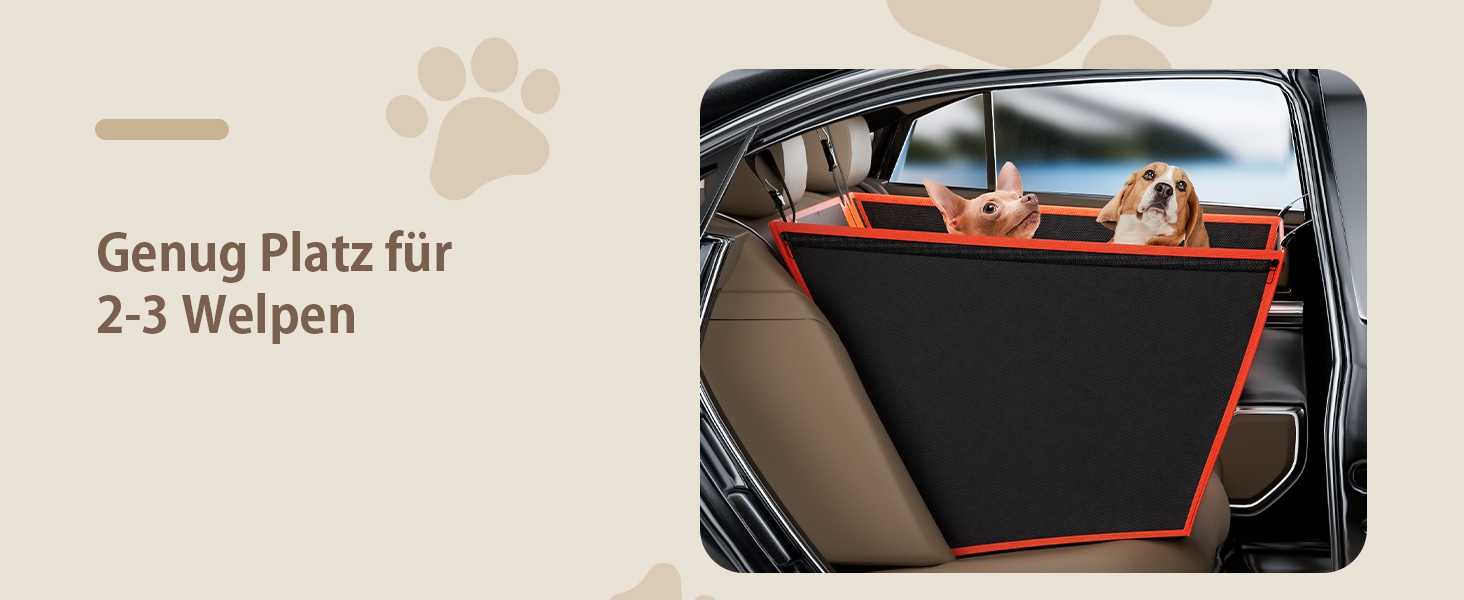 Pecute Dog Car Seat - Reinforced & Secure Dog Seat for Medium & Large Dogs - Adjustable Straps & Stable Car Dog Crate for Rear Seat (L)