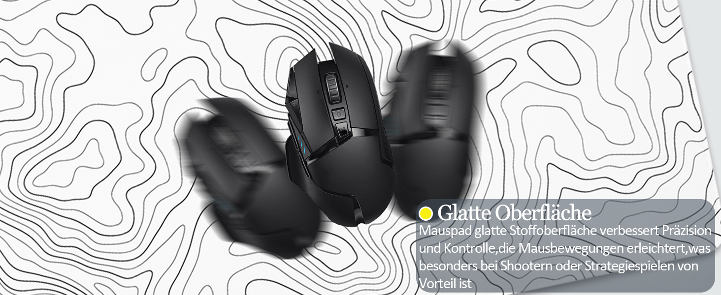 Ігровий килимок для миші Niviy Gaming XXL 800x350 мм, білий, з топографічним принтом