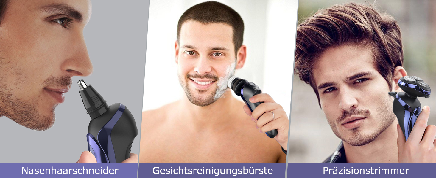 Електричний гоління для чоловіків Amurhey 5-в-1, тример для бороди, 3 насадки, 99 хв роботи, для мокрого та сухого гоління, станція зарядки, подарунок для чоловіків