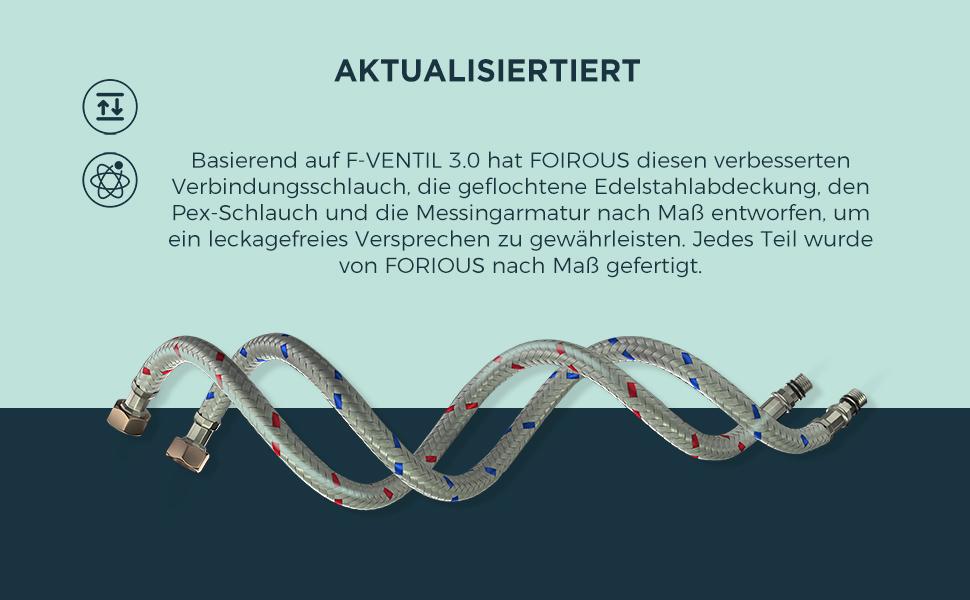 Змішувач для кухні FORIOUS висувний з душем, кухонний, L-подібний, 360° обертання, нержавіюча сталь