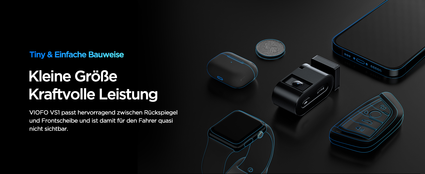 VIOFO VS1 2K Mini Dash Cam: Автомобільний відеореєстратор з GPS, HDR, Wi-Fi, 32GB, STARVIS 2 Sensor
