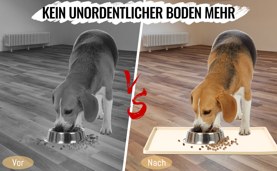 Підкладка під миску для котів та собак MateeyLife, силіконова, 56x36 см, бежева, нековзна, вологостійка