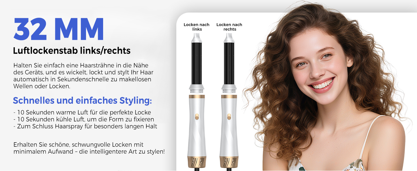 Airstyler 5 в 1: Фен-щітка, плойка, термощітка, для об'єму, випрямлення та локонів. 1000W, 3 температурні режими. Рожевий/Білий