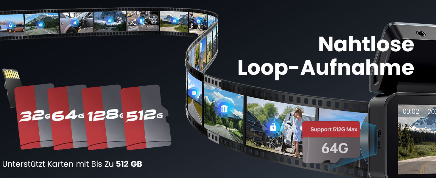 Відеореєстратор Dashcam 2.5K QHD з двома камерами (передня та задня) | DC339CT-18 | 64GB карта в подарунок