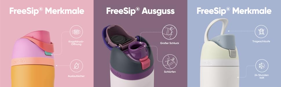 Пляшка спортивна Owala FreeSip 710 мл з соломинкою, нержавіюча сталь, Foggy Tide - для фітнесу, подорожей, без BPA