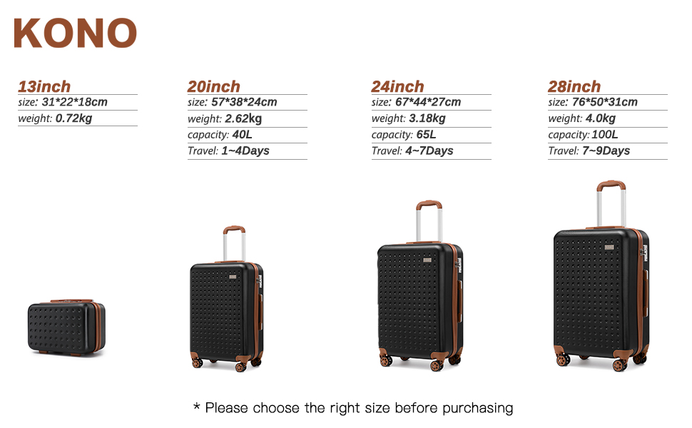 Чемоданчик для косметики KONO, 31x22x18 см, ABS пластик, чорний