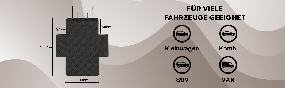 Захист для багажника автомобіля від бруду та подряпин для собак, водонепроникний, з захистом бокових стінок та краю, універсальний, 174 x 190 см (Чорний)