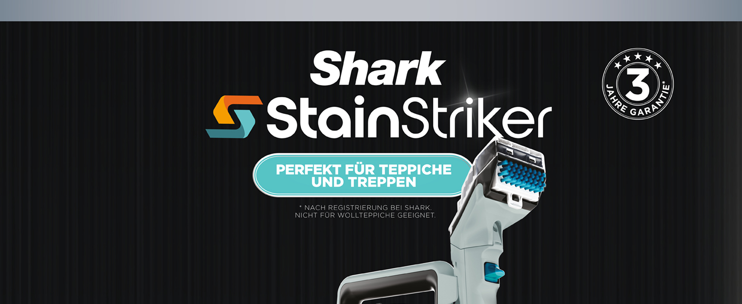 Shark Бездротовий видальник плям, портативний пилосос для прання та видалення запахів, HX100EUCP (2 засоби для чищення StainStriker)