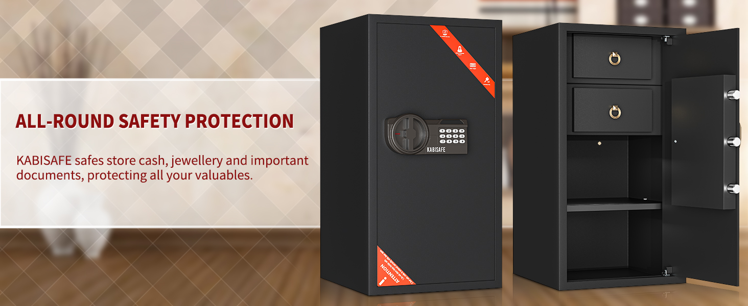 KABISAFE 45L - сейф для дому з електронним замком, світлом та ключем, 45 літрів