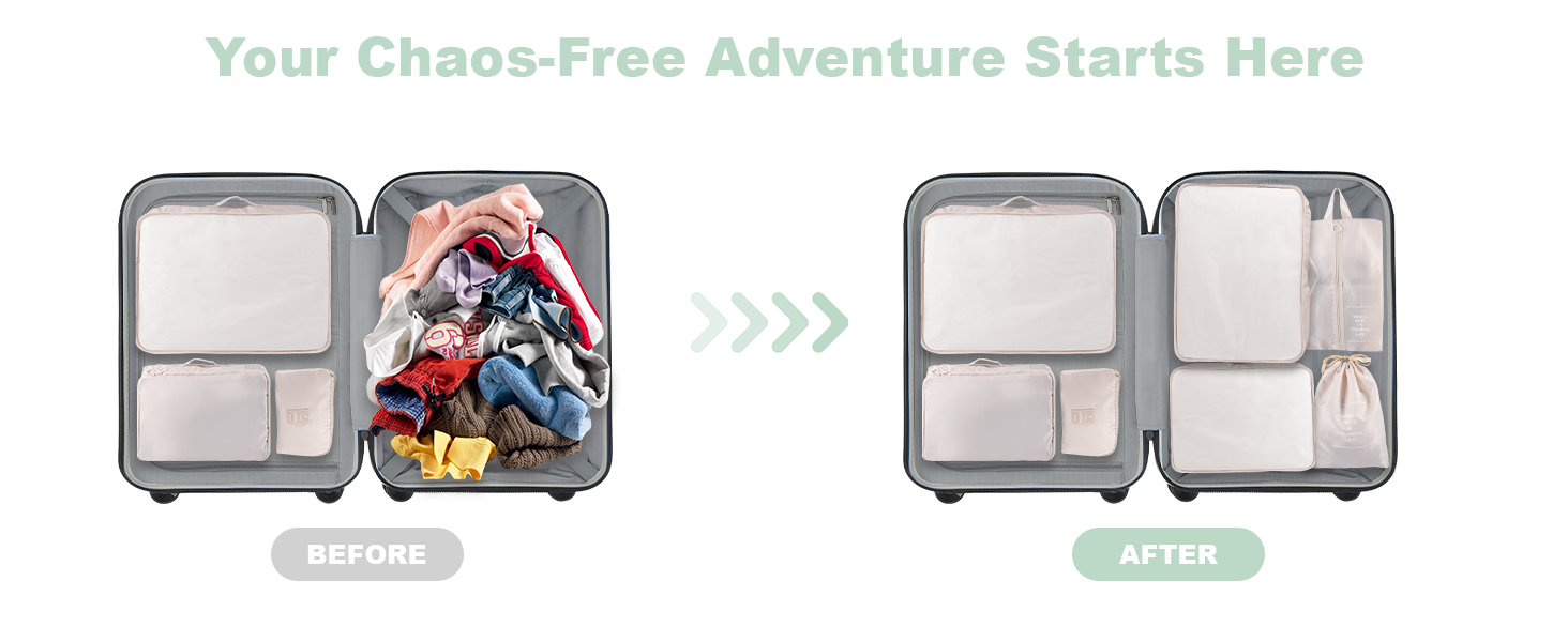 Органайзер для валізи BillyBath: Набір для подорожей (8 шт., A-beige)