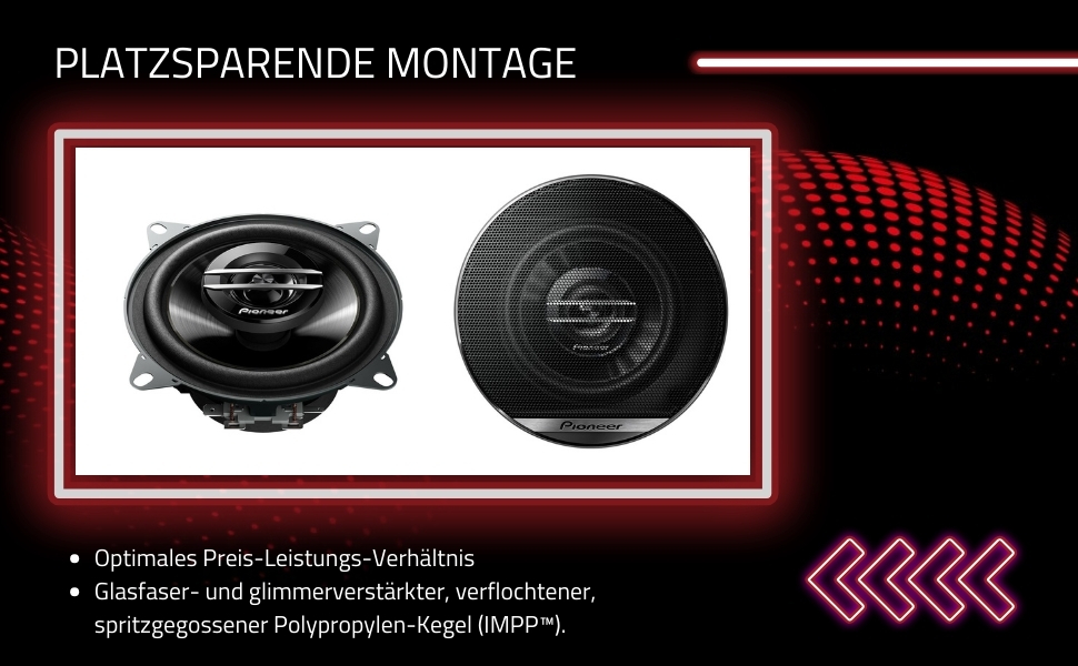 Автомобільна акустика Pioneer TS-G1020F 10 см, 2-смугові коаксіальні динаміки, 210 Вт, 30 Вт RMS, потужний звук, високий ККД, монтажна глибина 43 мм, з ґратами (2 шт.)