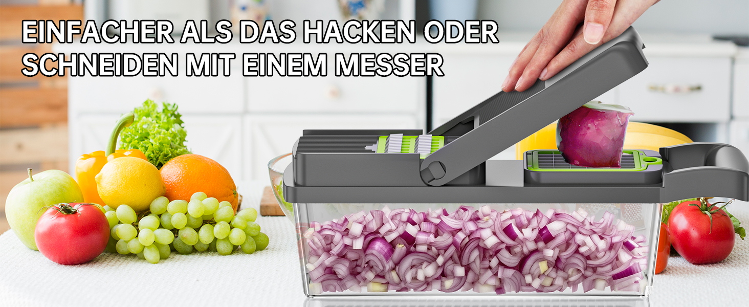 Набір для нарізки овочів Aliansheng 14 в 1: нарізник, кубик-нарізник, тертак для овочів та фруктів