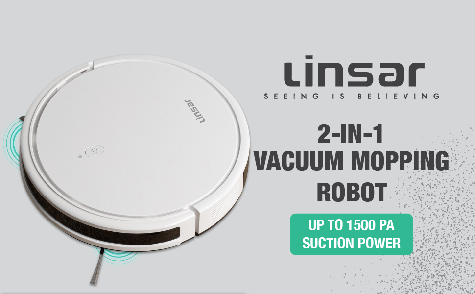 Робот-пилосос з функцією миття - для килимів, твердих поверхонь та шерсті тварин. З пультом дистанційного керування та стацією для зарядки. Робочий час до 120 хвилин, керування через додаток.