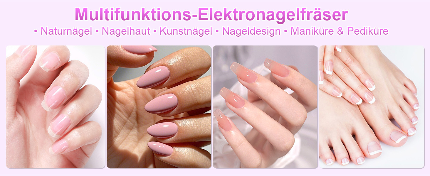 Електричний фрезер для нігтів Nagelfräser - 12 в 1, 35000 об/хв, для гелю, акрилу, манікюру та педикюру, сірий