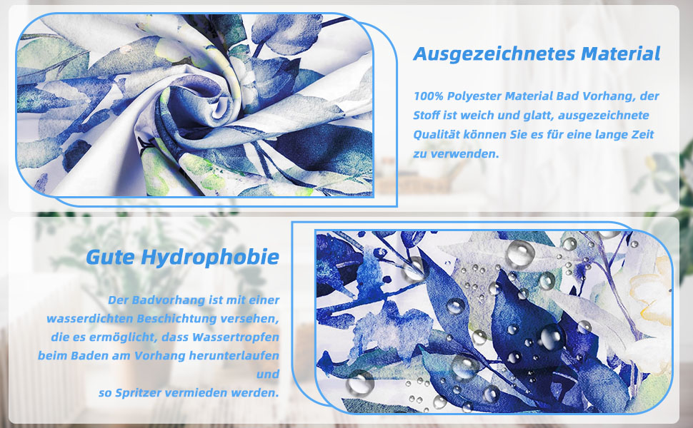 Шторка для душу текстильна з 12 гачками, водонепроникна, антигрибкова, зелена, 180x200 см