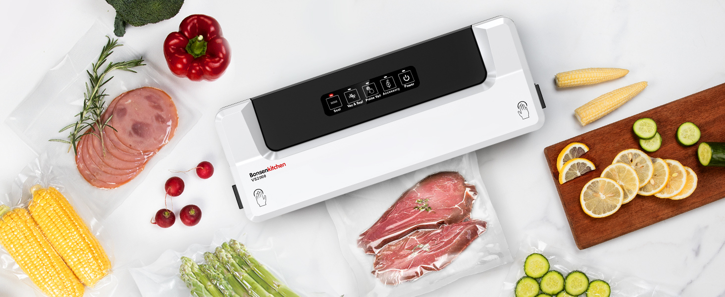 Вакуумний пакувальник Bonsenkitchen для продуктів харчування та Sous Vide, 40 пакетів у комплекті