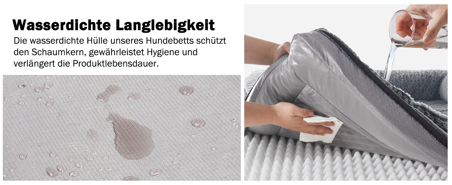 Ортопедичне ліжко для собак середніх та великих порід FURTIME, з memory foam, сіре, 89x64x18 см