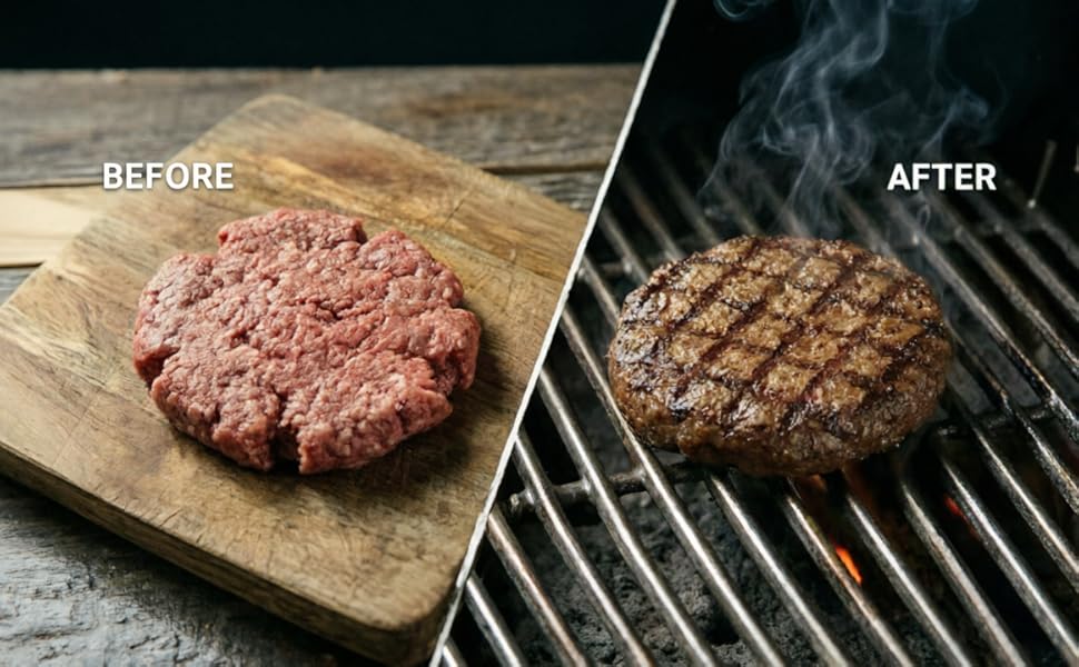 Преса для бургерів чавунна Smash Burger 17.8 см з дерев'яною ручкою - професійна для м'яса, стейків та бекону (1 кг)