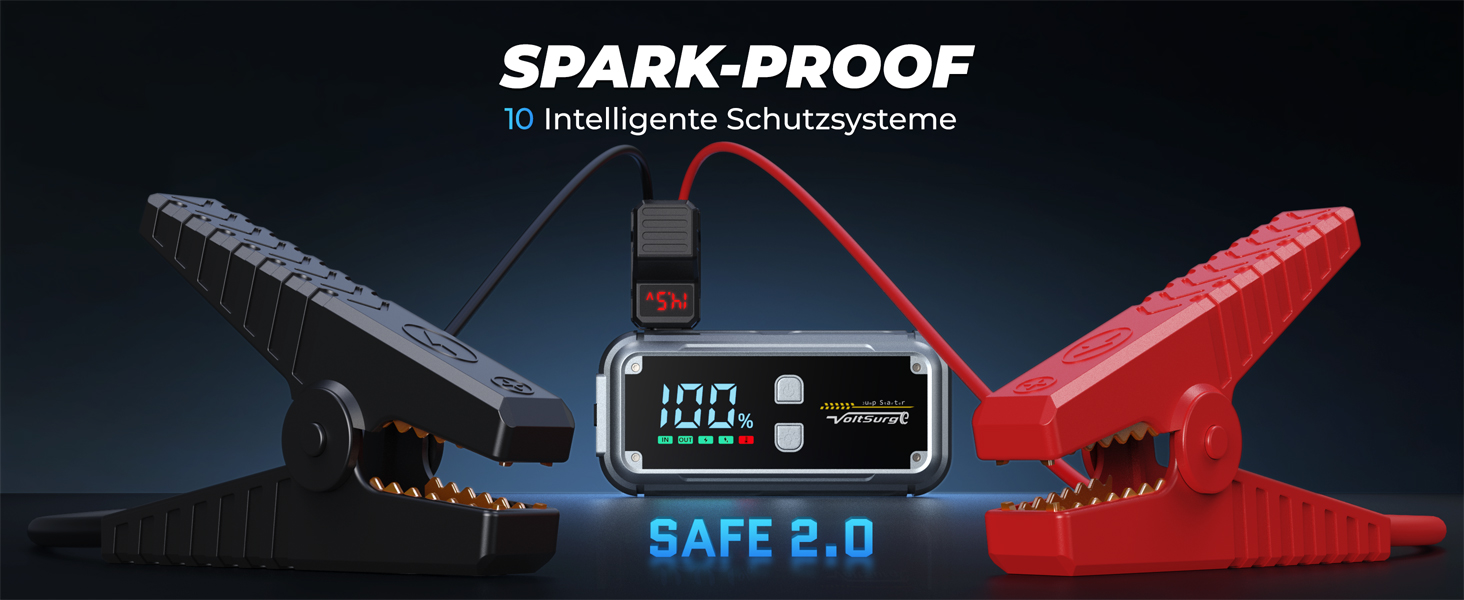 Портативний пусковий блок Starthilfe Powerbank 6000A з USB, LCD, ліхтариком, 12V для бензинових та дизельних двигунів