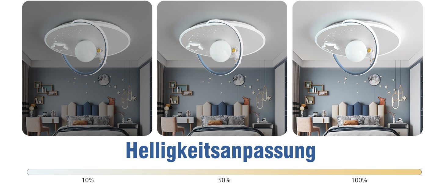 Дитяча стельова LED-лампа RRBEST Місяць та астронавт, діммована з пультом, сучасний дизайн для хлопчиків і дівчаток, декоративне освітлення для дитячої кімнати