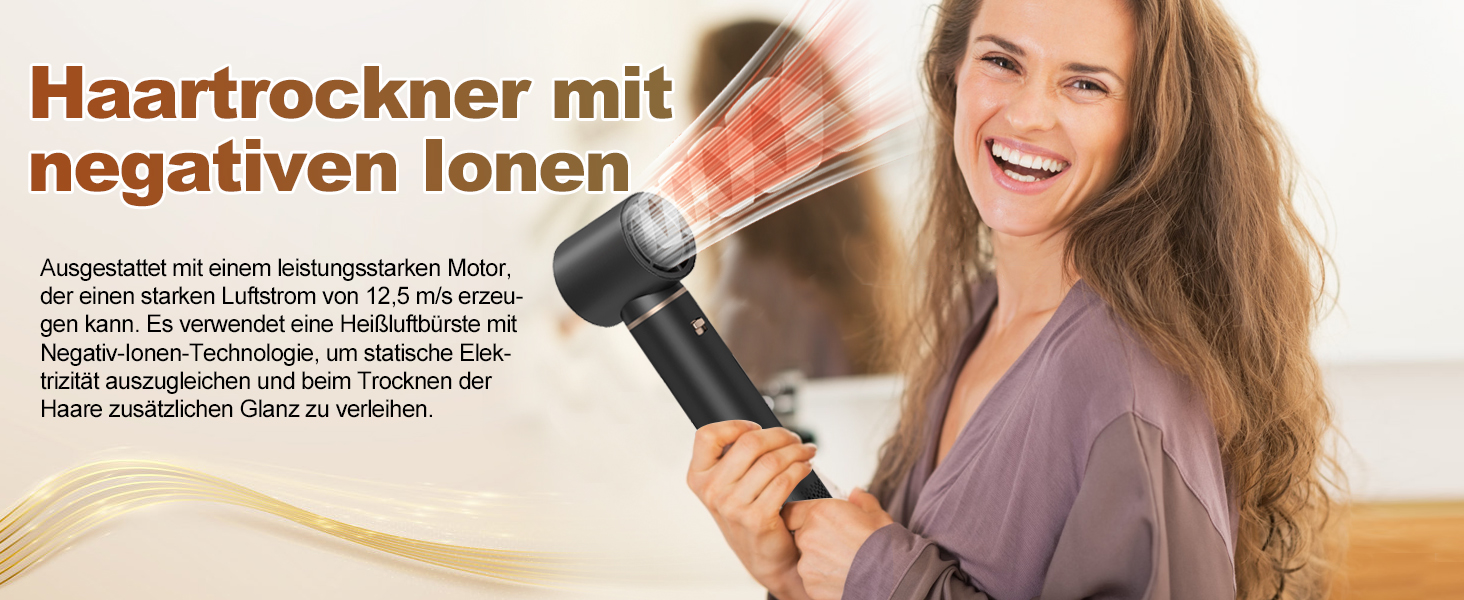 Airstyler 5 в 1: Фен-щітка, плойка, фен для волосся, чорний (1000W)