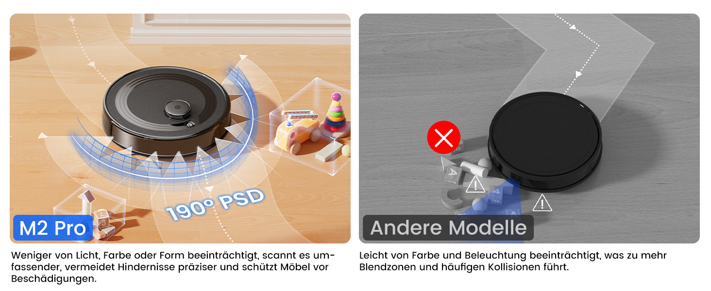 Робот-пилосос LEFANT M1 Pro: з картографією, функцією миття, 5500Pa, для тварин, керування через додаток/Alexa, білий/чорний