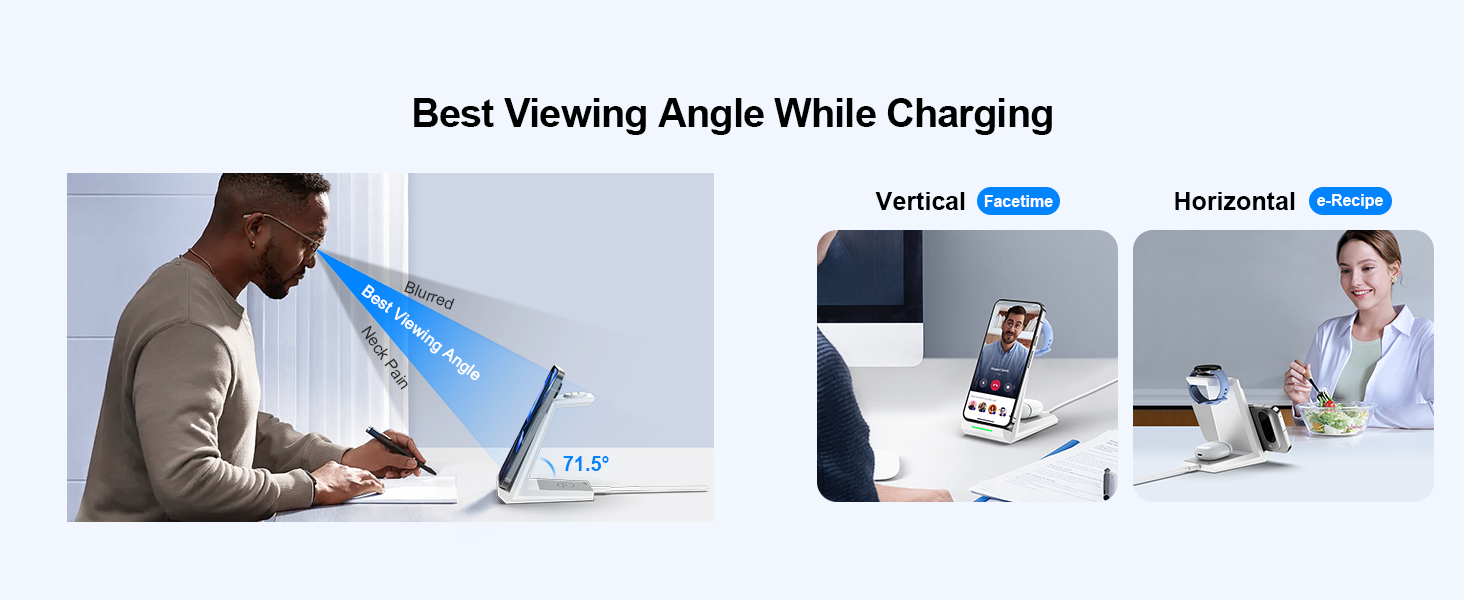 Бездротова зарядка NANAMI 3-в-1 для Google Pixel Watch 3/2, Fitbit Versa 4/3, Pixel 10 Pro/10/9/9a/8/7, Pixel Buds Pro 2 (Класичний Білий)