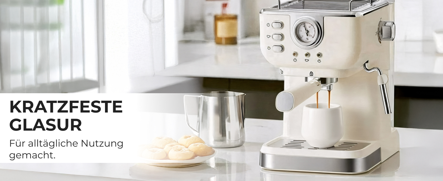 Набір чашок для еспресо Miamio (4 шт., 90 мл) - керамічні чашки без ручки, товстостінні, для мокко, білий колір, Luxe Collection