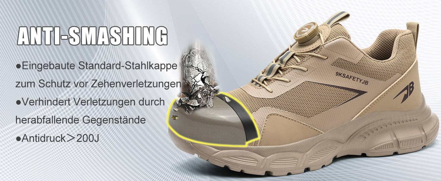 Робочі черевики для чоловіків та жінок. Легкі, дихаючі, з металевим підноском. Чоловічі та жіночі робочі черевики для промисловості, 44 EU, хакі