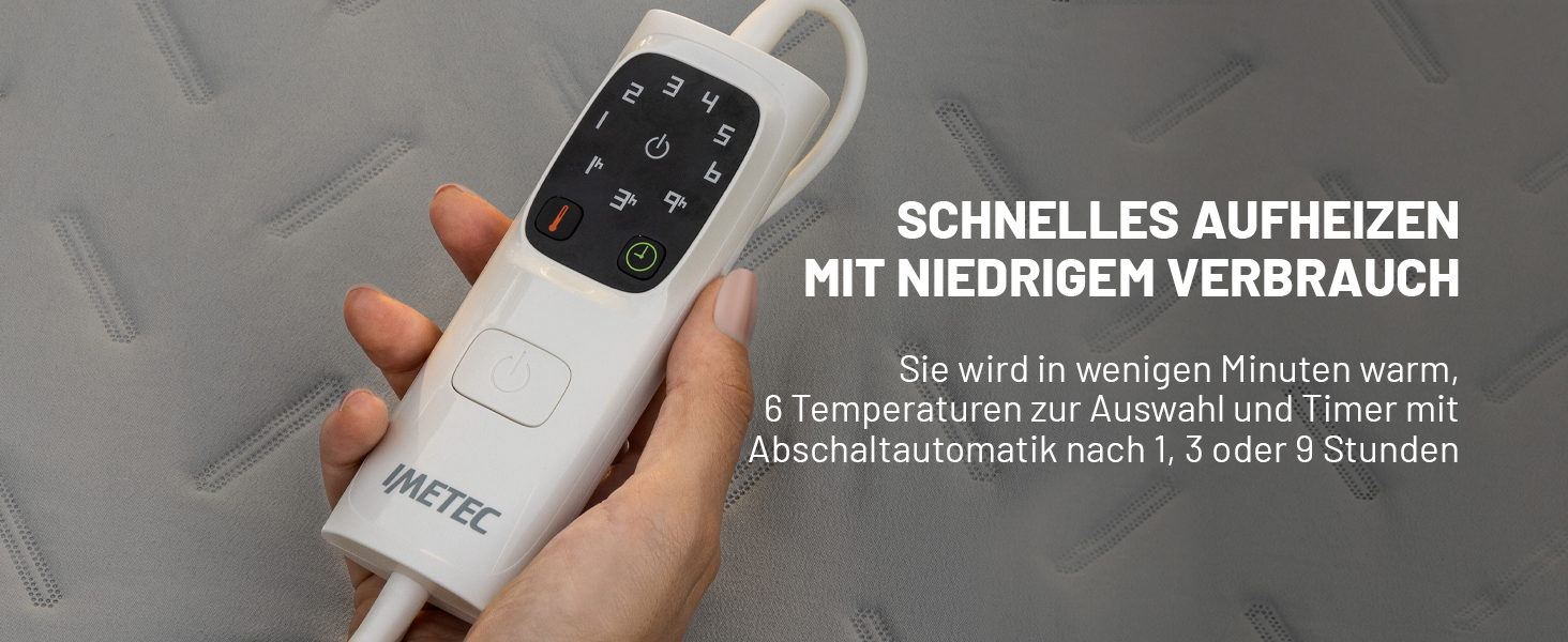 Електрична ковдра Imetec Adapto Tartan Festival, 160x120 см, з м'якої тканини, низьке енергоспоживання, технологія Adapto, безпечна, швидкий нагрів, 6 температур, пральна, сірий мікроплюш, для кемпінгу