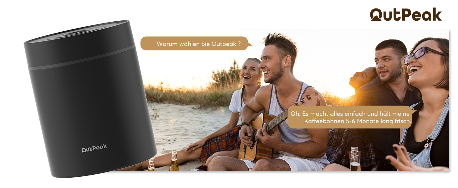 OUTPEAK 2025 Kilo Auto Вакуумна кавова банка 1,8L для 601.0 г кавових зерен, автоматичне керування, бак з нержавіючої сталі з ложкою, свіжість на 6 місяців (Вибір чемпіона бариста) 1.8L-S/Steel-Space Grey