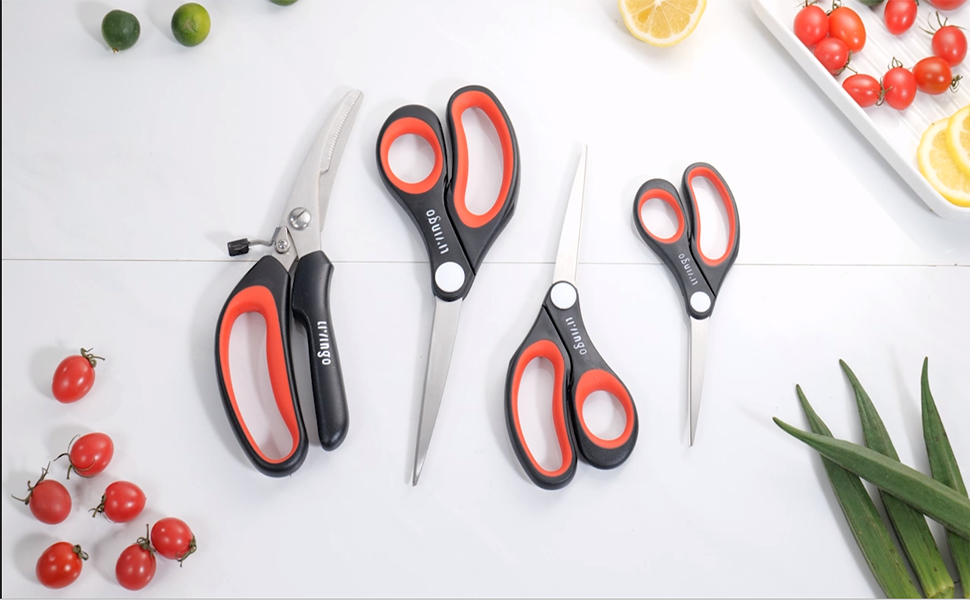 Набір ножиць LIVINGO для дому, офісу та рукоділля (4 шт.) - універсальні, гострі, міцні