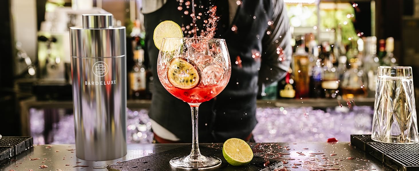 Барний набір для коктейлів BarDeluxe 12 предметів, шейкер 750 мл з нержавіючої сталі, набір бармена, подарунковий набір для коктейлів, сріблястий