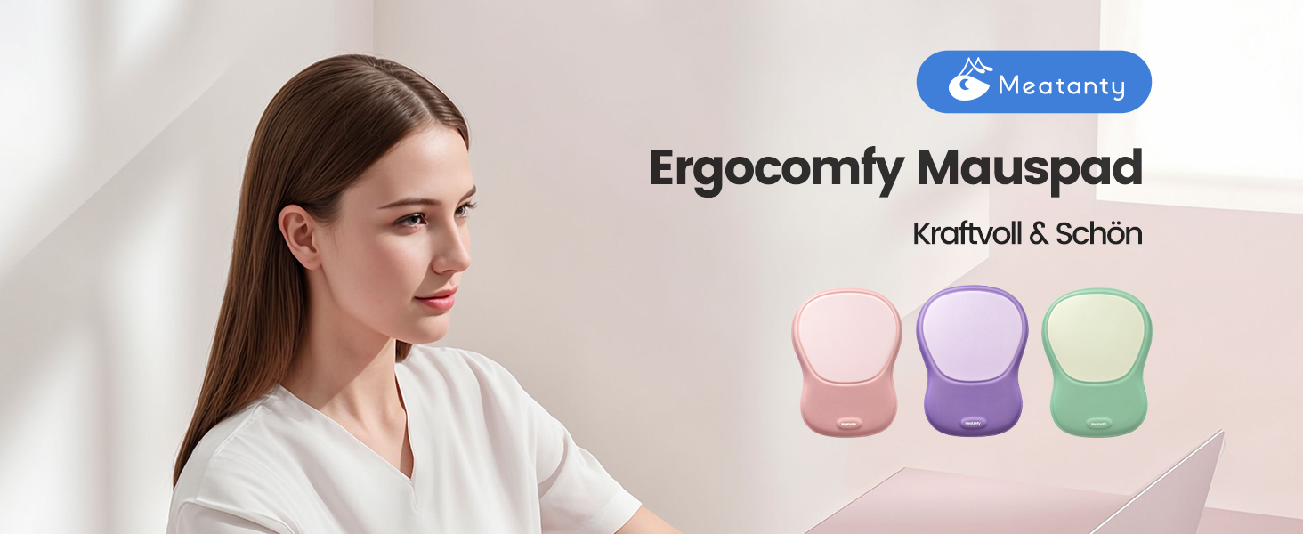Підставка для зап'ястя Meatanty Ergonomische Handgelenkauflage – М'яка підставка з Memory Foam для клавіатури та миші, антиковзка, для офісу, дому та геймінгу (Світло-рожевий)