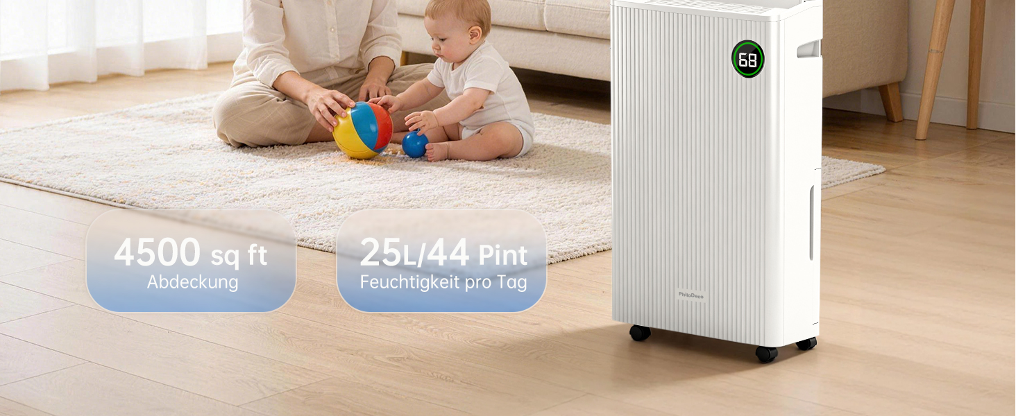 Електричний осушувач повітря 20L для підвалу та кімнат, тиха робота 39dB, таймер, шланг 1м, гарантія 10 років