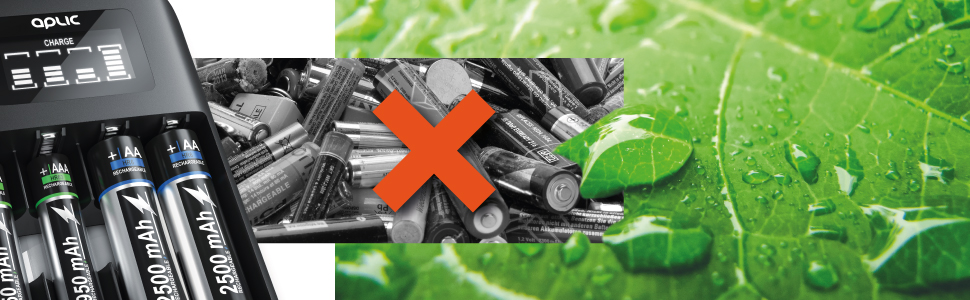 Зарядний пристрій для акумуляторів CSL - 4 слоти AA/AAA NiMH з LCD-дисплеєм, чорний