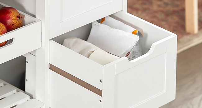 SoBuy Rolling Kitchen Cart with 2 Removable Shelves and 1 Tray