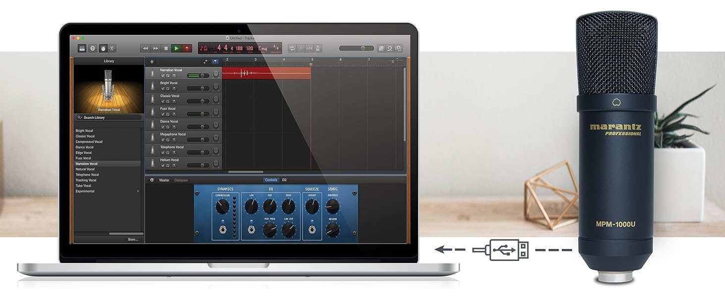 Marantz Professional MPM-1000U: USB мікрофон з великою мембраною та нирковою характеристикою для подкастів, студії та геймінгу