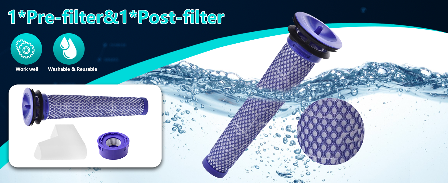 Запасний акумулятор 8000mAh V6 з LCD-дисплеєм для пилососів Dyson V6 DC58, DC59, DC61, DC62, DC72, DC74, SV03, SV05, SV06, SV07, SV09 (з 2 фільтрами)