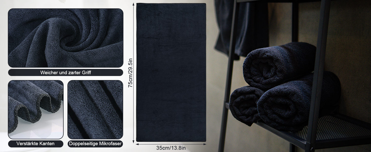 4 штуки спортивних рушників для фітнесу, 75 x 35 см, мікрофібра, швидковисихаючі, для тренажерного залу та подорожей