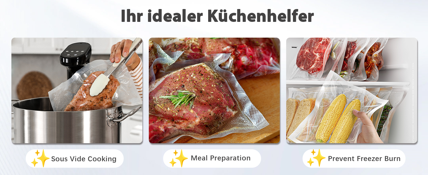 Вакуумний пакувальник OidoZac 85kPa, 12-в-1, з подвійною зварювальною лінією, вбудованим різаком та контейнером для пакетів, срібно-чорний