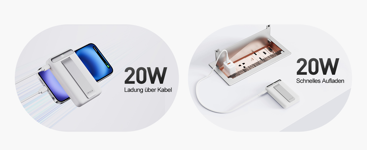 Магнітний бездротовий павербанк iWALK Magnetic 15W 10000mAh, Qi2-сертифікований зовнішній акумулятор зі стійкою та LED-дисплеєм для iPhone 16/15/14/13/12 Pro Max/Plus/Mini, білий