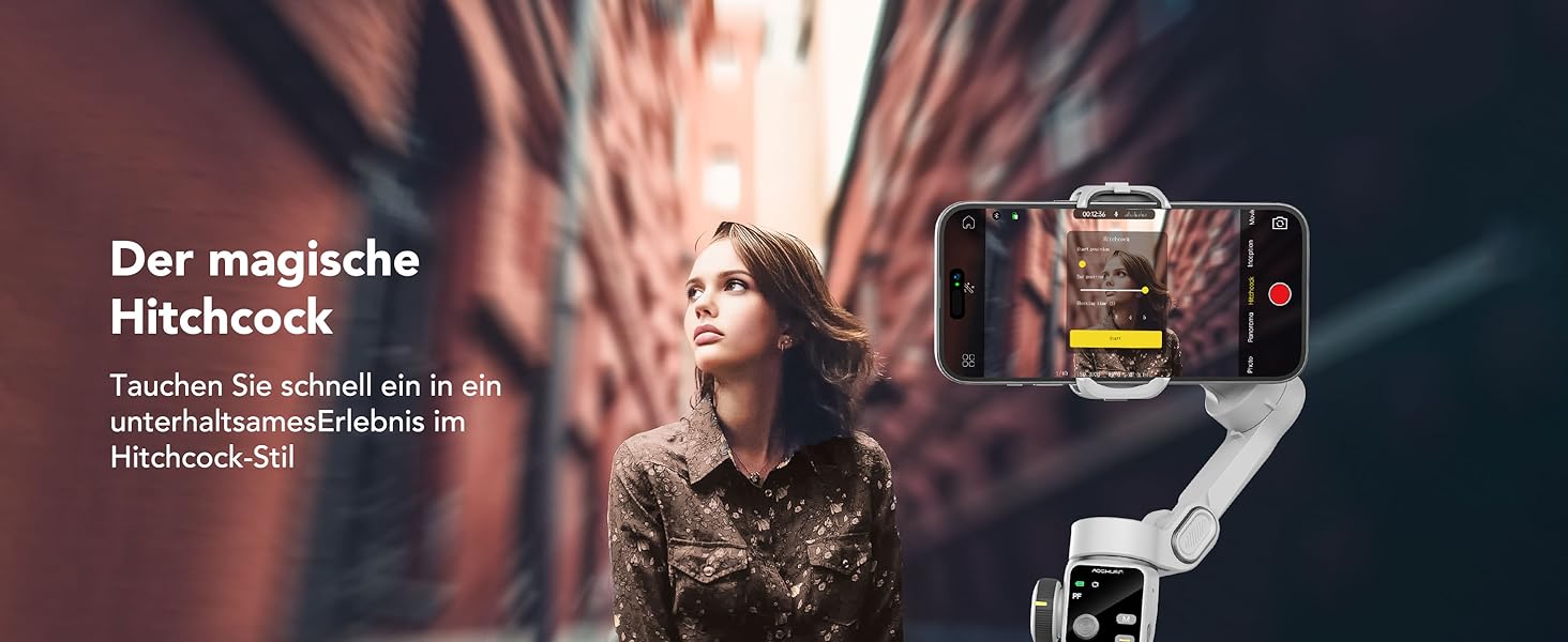 Стабілізатор гіроскоп AOCCHUAN Smart V8 з 7.8-дюймовою штангою, AI-трекінг, OLED-дисплей, кнопка зйомки (Чорний)