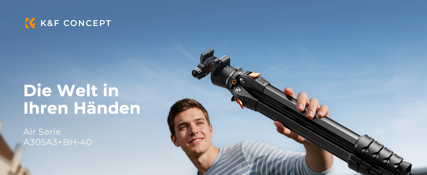 Штатив для камери та смартфона K&F Concept A305A1, 187 см, трипод з регулюванням висоти, алюміній