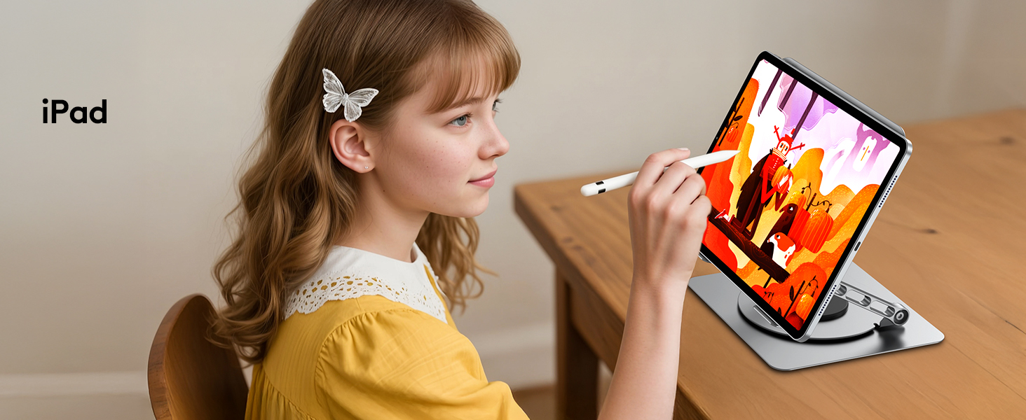 Підставка для ноутбука TECKNET 360° - регульована висота, металева, ергономічна, сумісна з MacBook, Dell (до 17.3