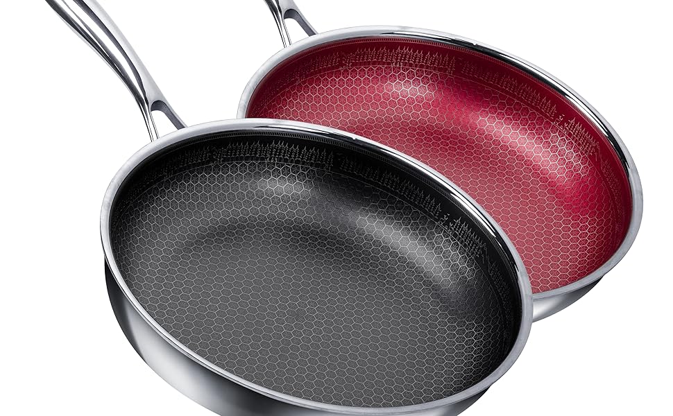 FIXLINE Black Forest Frying Pan - 28cm - RED Design - Scratch-Resistant Coating - PTFE-Free - Compatible with All Cooktops (including Induction) - Oven Safe up to 250°C - Easy Cleaning - Ideal Gift