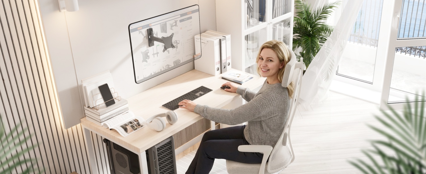 Настінне кріплення для монітора/телевізора RICOO S3911 13-34 дюйми VESA 75x75/100x100 поворотне